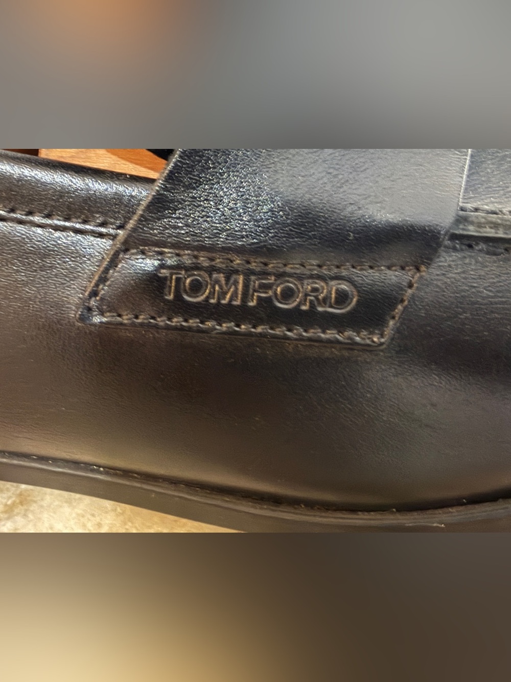 TOM FORD LEATHER PENNY LOAFER SLPIPPER DRESS SHOES 9 BLACK  $1800 MOCCASIN - Picture 3 of 13